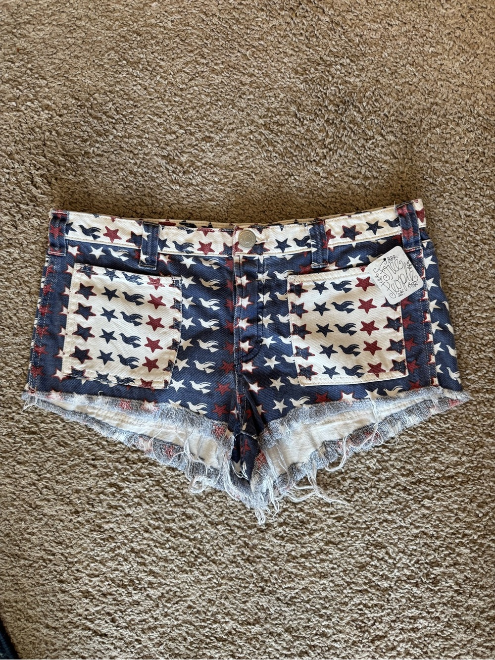 We The Free Starry Eyed Love Dove Raw Hem Jean Shorts